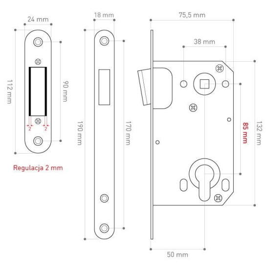 Broasca magnetica crom satin 85/50 yala
