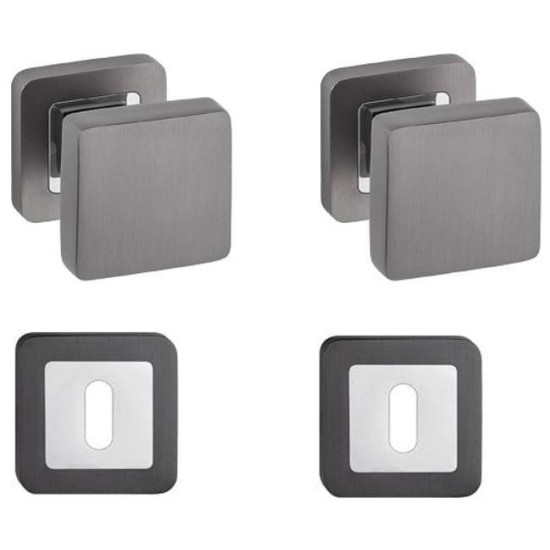 Butoni mobili TREND crom grafit cu rozeta cheie