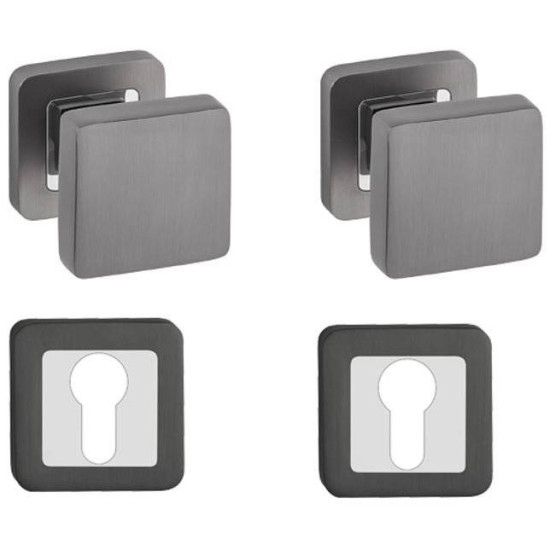 Butoni mobili TREND crom grafit cu rozeta yala