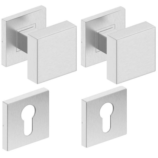 Butoni TOPAZ mobili inox cu rozeta yala