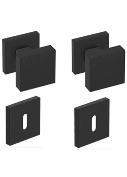 Butoni Topaz mobili negru mat cu rozeta cheie