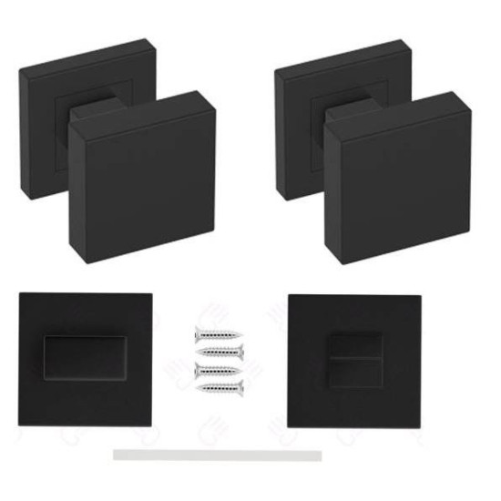 Butoni TOPAZ mobili negru mat cu rozeta wc