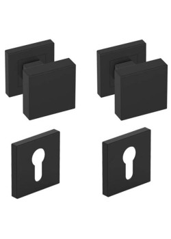 Butoni Topaz mobili negru mat cu rozeta yala