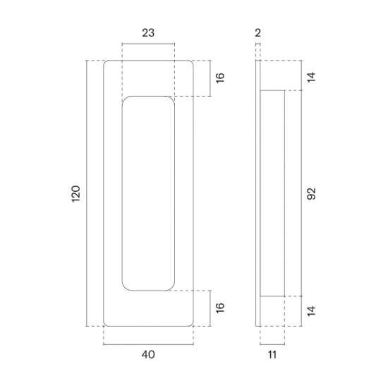 Maner ingropat dreptunghiular alb mat ( Enger )
