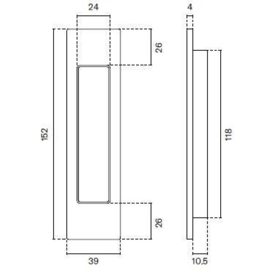 Maner ingropat dreptunghiular auriu satin ( Enger )