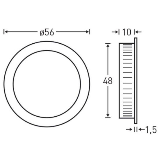 Maner ingropat scoica rotunda negru mat