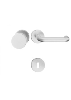 Manere usi + buton fix Rondo 2 (Jowisz) inox rozeta cheie