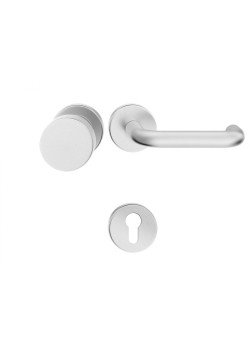 Manere usi + buton fix Rondo 2 (Jowisz) inox rozeta yala