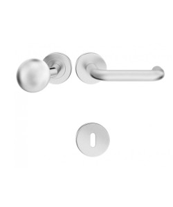 Manere usi + buton fix Rondo (Jowisz) inox rozeta cheie Manere usi + buton fix Rondo (Jowisz) inox rozeta cheie
