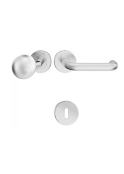 Manere usi + buton fix Rondo (Jowisz) inox rozeta cheie