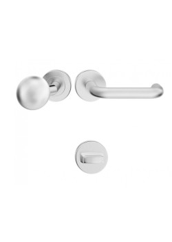 Manere usi + buton fix Rondo (Jowisz) inox rozeta wc