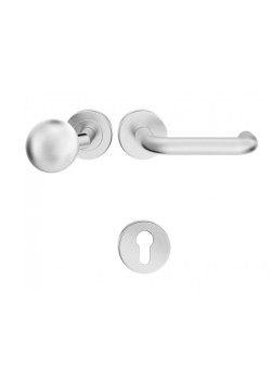 Manere usi + buton fix Rondo (Jowisz) inox rozeta yala