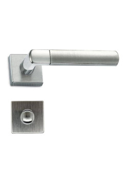 Manere usi ALICE Q crom/crom satin cu rozeta wc Manere usi ALICE Q crom/crom satin cu rozeta wc