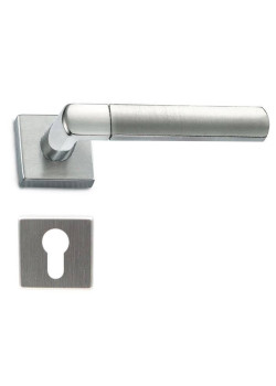 Manere usi ALICE Q crom/crom satin cu rozeta yala Manere usi ALICE Q crom/crom satin cu rozeta yala