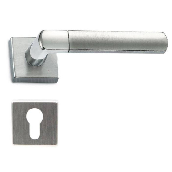 Manere usi ALICE Q crom/crom satin cu rozeta yala