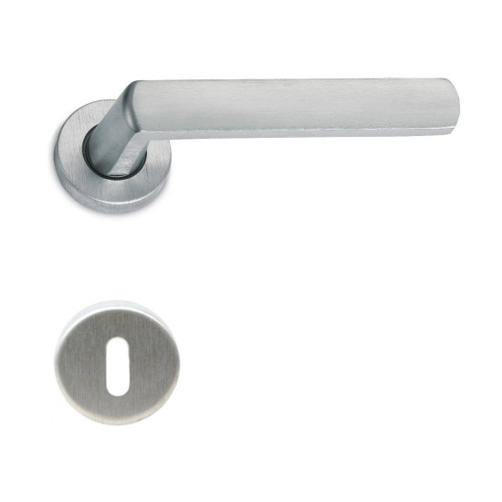 Manere usi ALICE R crom satin cu rozeta cheie
