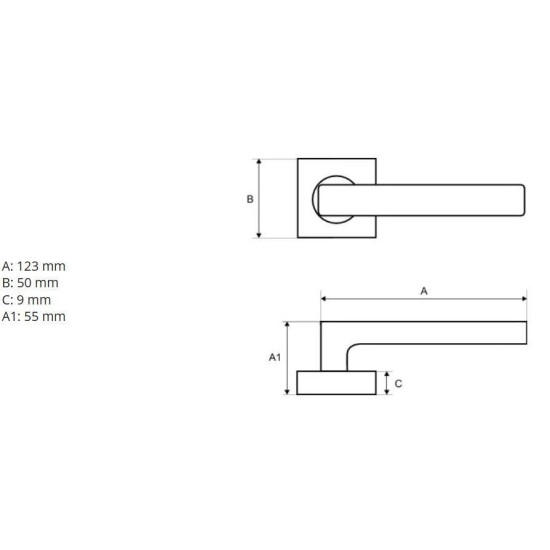 Manere usi AXE negru alb cu rozeta cheie