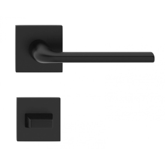 Manere usi Bella Q negru mat cu rozeta wc