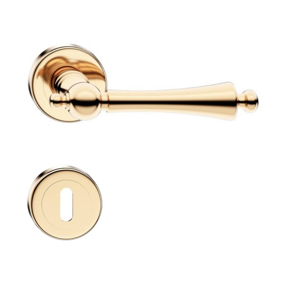 Manere usi CENTURY auriu lucios cu rozeta cheie