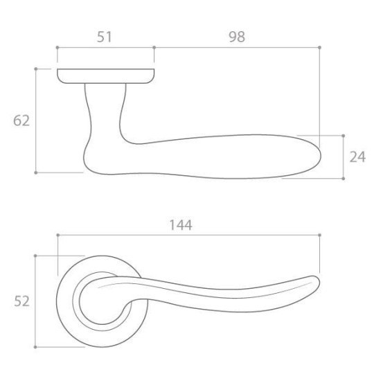 Manere usi Classica crom lucios cu rozeta cheie