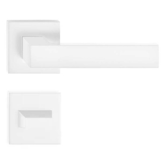 Manere usi Cube ( FOCUS ) slim alb cu rozeta wc Manere usi Cube ( FOCUS ) slim alb cu rozeta wc