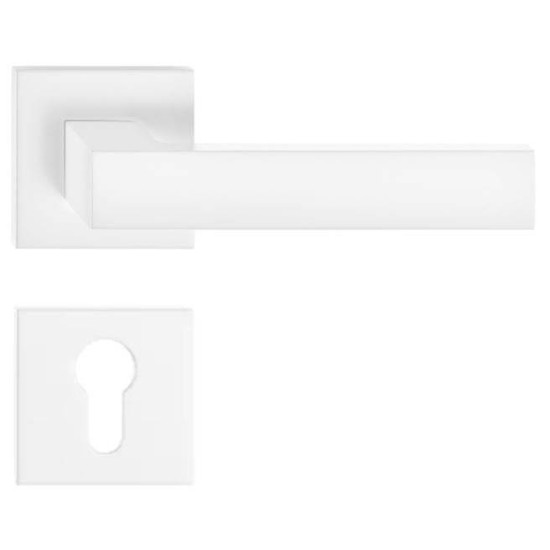 Manere usi CUBE ( FOCUS ) slim alb mat cu rozeta yala