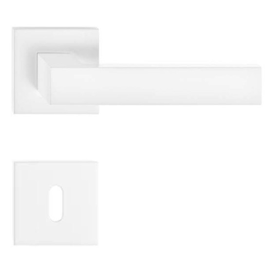 Manere usi Cube ( FOCUS ) slim alb cu rozeta cheie