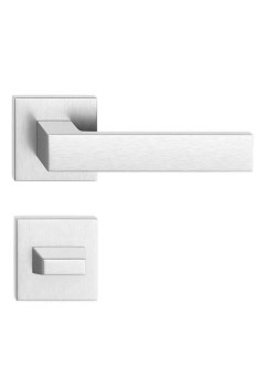 Manere usi CUBE crom satin cu rozeta wc Manere usi CUBE crom satin cu rozeta wc