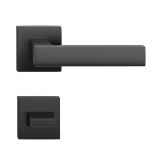 Manere usi CUBE negru cu rozeta wc Manere usi CUBE negru cu rozeta wc