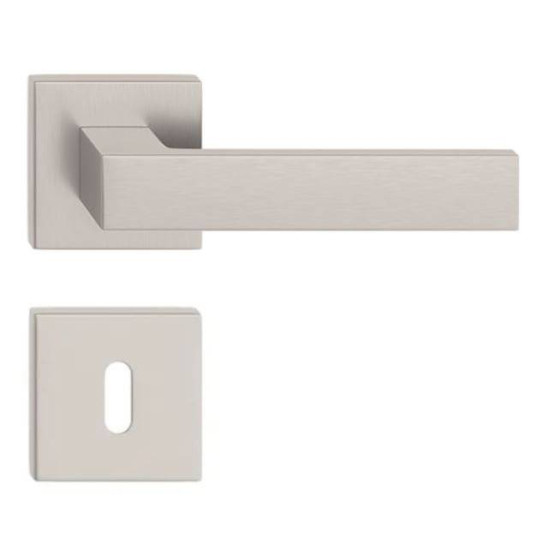 Manere usi Cube nichel satin cu rozeta cheie