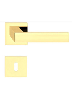 Manere usi CUBE slim auriu lucios cu rozeta cheie