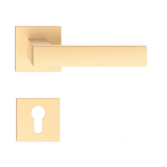 Manere usi CUBE slim auriu satin cu rozeta yala