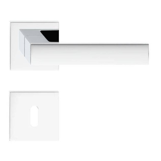 Manere usi Cube slim crom lucios cu rozeta cheie