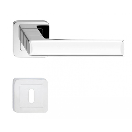 Manere usi Deco crom lucios decor alb cu rozeta cheie