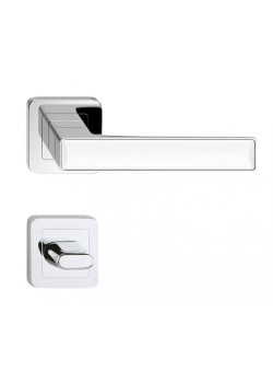 Manere usi Deco crom lucios decor alb cu rozeta wc