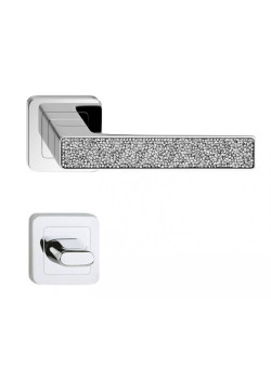 Manere usi Deco crom lucios cristale albe cu rozeta wc