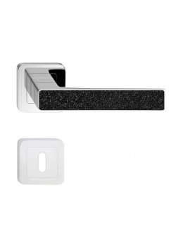 Manere usi Deco crom lucios cristale negre cu rozeta cheie