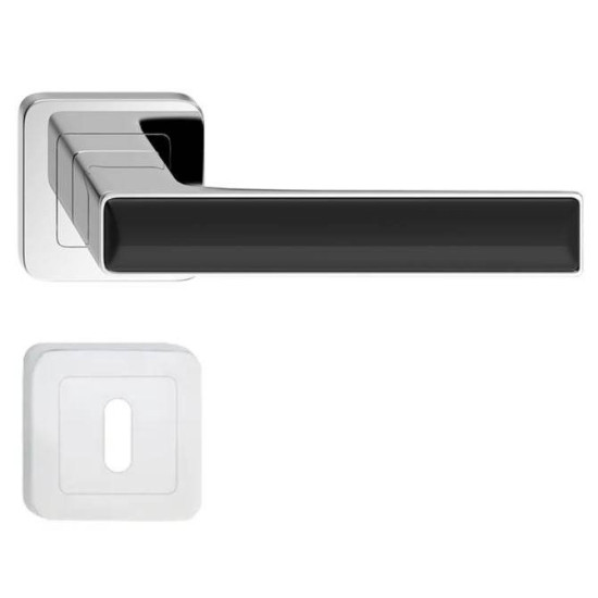 Manere usi Deco crom lucios decor negru lucios cu rozeta cheie