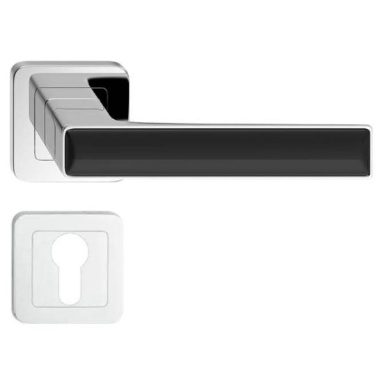 Manere usi Deco crom lucios decor negru lucios cu rozeta yala