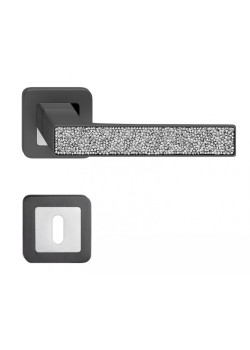 Manere usi Deco grafit cristale albe cu rozeta cheie