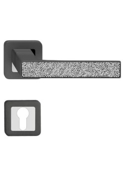 Manere usi Deco grafit cristale albe cu rozeta yala