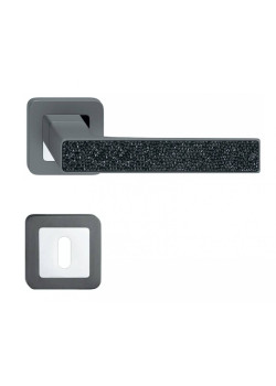 Manere usi Deco grafit cristale negre cu rozeta cheie
