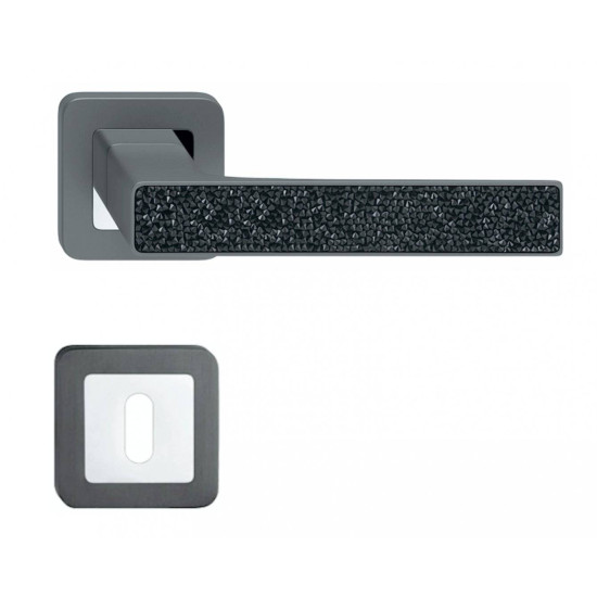 Manere usi Deco grafit cristale negre cu rozeta cheie