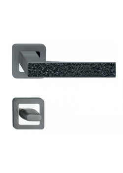 Manere usi Deco grafit cristale negre cu rozeta wc
