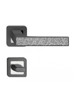 Manere usi Deco grafit cristale albe cu rozeta wc