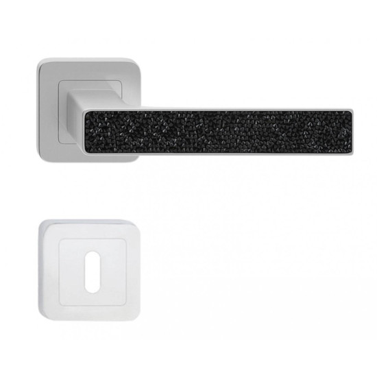 Manere usi Deco nichel cristale negre cu rozeta cheie
