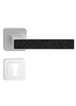 Manere usi Deco nichel cristale negre cu rozeta yala