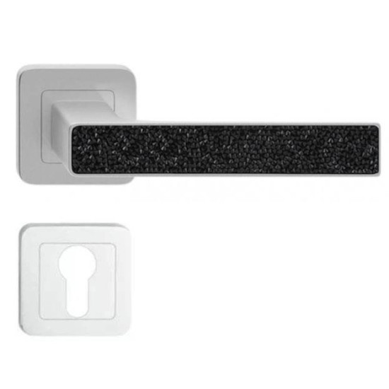 Manere usi Deco nichel cristale negre cu rozeta yala