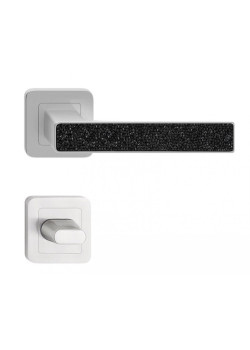 Manere usi Deco nichel cristale negre cu rozeta wc