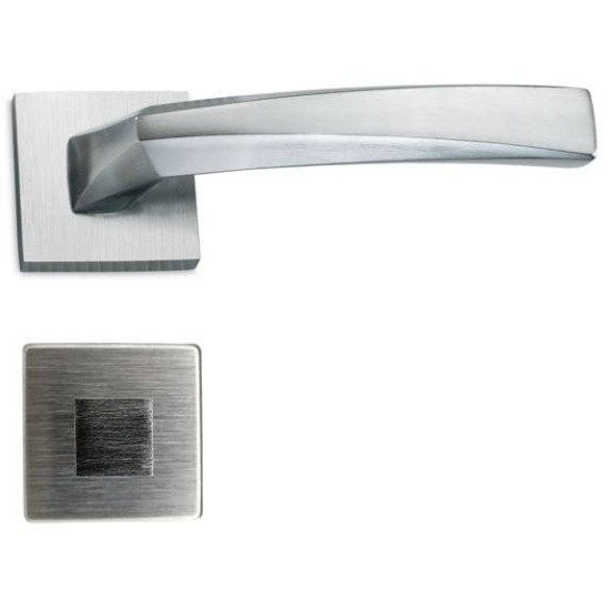 Manere usi Diamond crom satin cu rozeta wc Manere usi Diamond crom satin cu rozeta wc